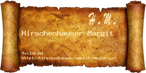 Hirschenhauser Margit névjegykártya