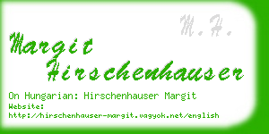 margit hirschenhauser business card